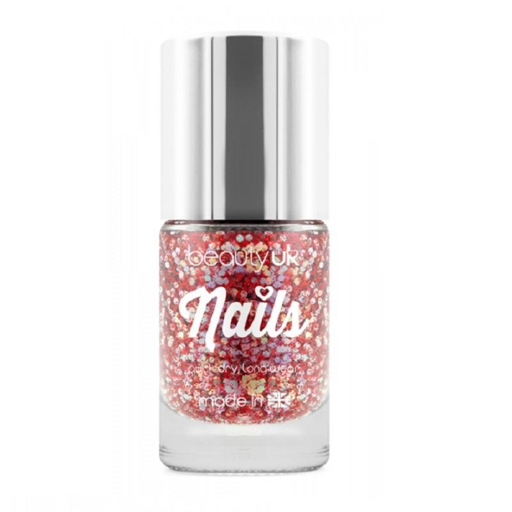 Beauty UK Glitter Nail Polish - Astral Stars Red i gruppen HELSE OG SKJØNNHET / Manikyr/pedikyr / Neglelakk hos TP E-commerce Nordic AB (C02005)