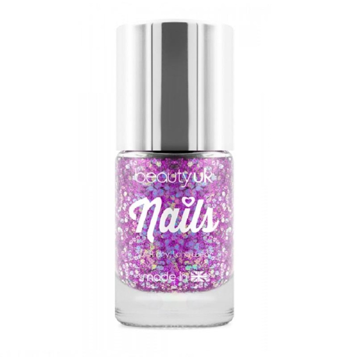 Beauty UK Glitter Nail Polish - Andromeda Purple i gruppen HELSE OG SKJØNNHET / Manikyr/pedikyr / Neglelakk hos TP E-commerce Nordic AB (C02007)