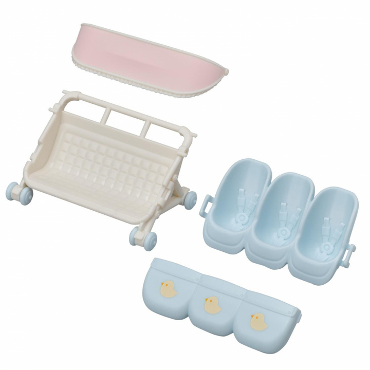 Sylvanian Families Triplets barnevogn i gruppen LEKER, BARN OG BABY / Leker / Dukker & tilbehør hos TP E-commerce Nordic AB (C02773)