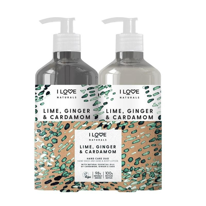 I Love Naturals Hand Care Duo Ginger & Cardamom Gavesett i gruppen HELSE OG SKJØNNHET / Manikyr/pedikyr / Håndkrem hos TP E-commerce Nordic AB (C02783)