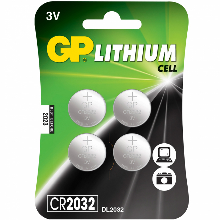 GP CR2032 3V knappcelle 4-pakning i gruppen Elektronikk / Batterier & Ladere / Batterier / knappcelle hos TP E-commerce Nordic AB (C02828)