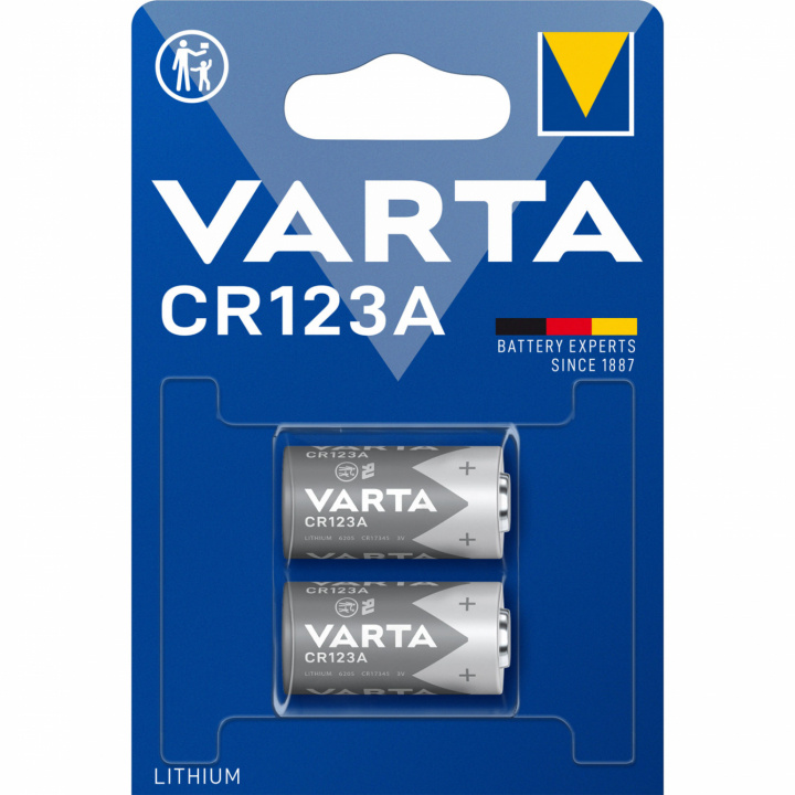 Varta CR123A 3V litiumbatteri 2-pk i gruppen Elektronikk / Batterier & Ladere / Batterier / Andre hos TP E-commerce Nordic AB (C02843)