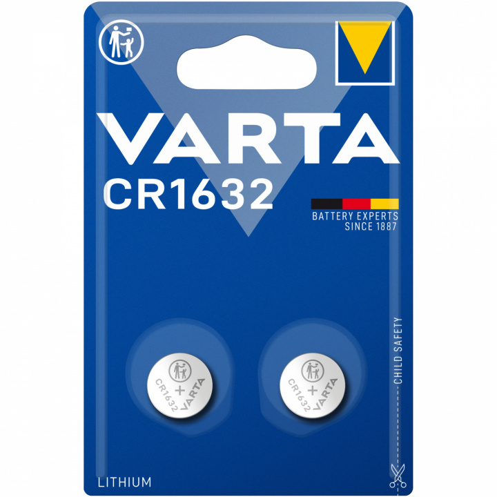 Varta CR1632 3V litium knappcellebatteri 2-pakning i gruppen Elektronikk / Batterier & Ladere / Batterier / knappcelle hos TP E-commerce Nordic AB (C02845)