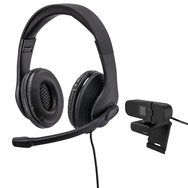 HAMA Office Kit Webbkamera og Headset USB i gruppen Datautstyr / Datamaskin Tilbehør / Headset hos TP E-commerce Nordic AB (C02945)