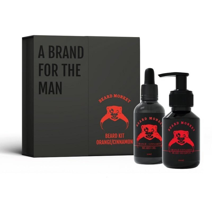 Giftset Beard Monkey Beard Kit Orange/Cinnamon 2021 i gruppen HELSE OG SKJØNNHET / Hår & styling / Skjeggpleie / Skjeggolje hos TP E-commerce Nordic AB (C03037)