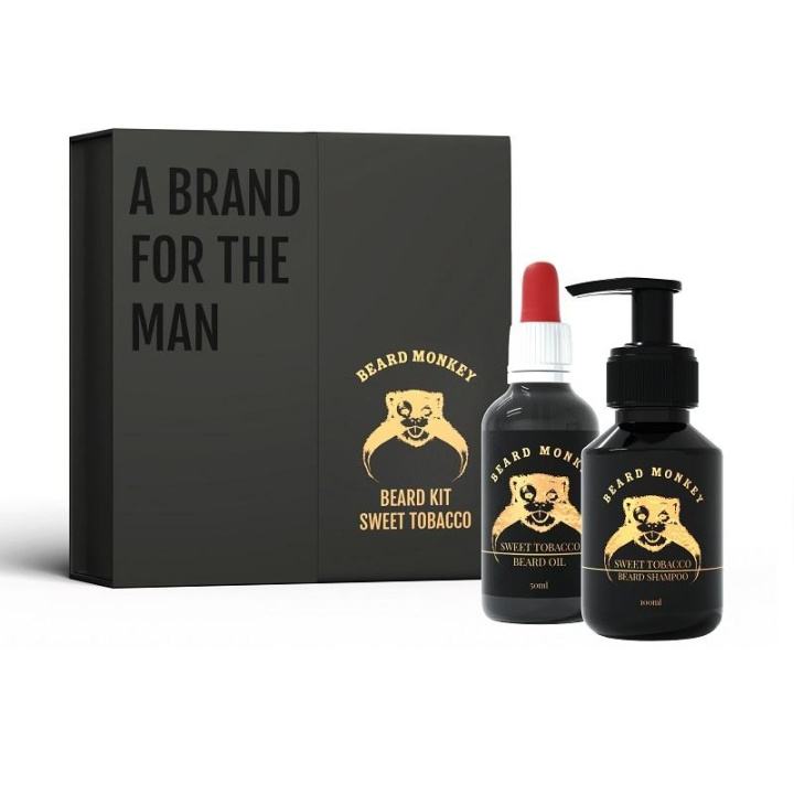 Giftset Beard Monkey Beard Kit Sweet Tobacco 2021 i gruppen HELSE OG SKJØNNHET / Hår & styling / Skjeggpleie / Skjeggolje hos TP E-commerce Nordic AB (C03038)