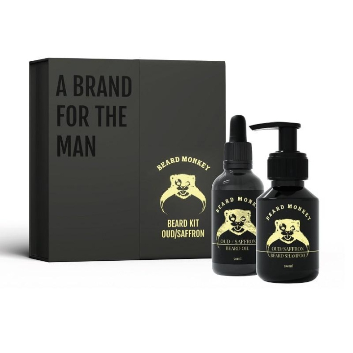 Giftset Beard Monkey Beard Kit Oud/Saffron 2021 i gruppen HELSE OG SKJØNNHET / Hår & styling / Skjeggpleie / Skjeggolje hos TP E-commerce Nordic AB (C03126)