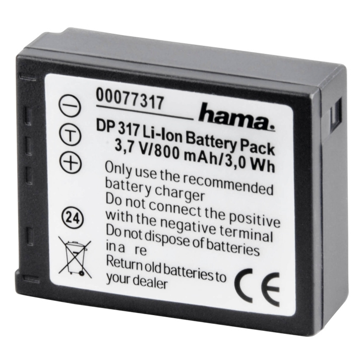 HAMA Kamerabatteri Panasonic CGA-S007 Li-Ion 3,7V/800mAh i gruppen Elektronikk / Foto og video / Kamera batterier hos TP E-commerce Nordic AB (C03237)