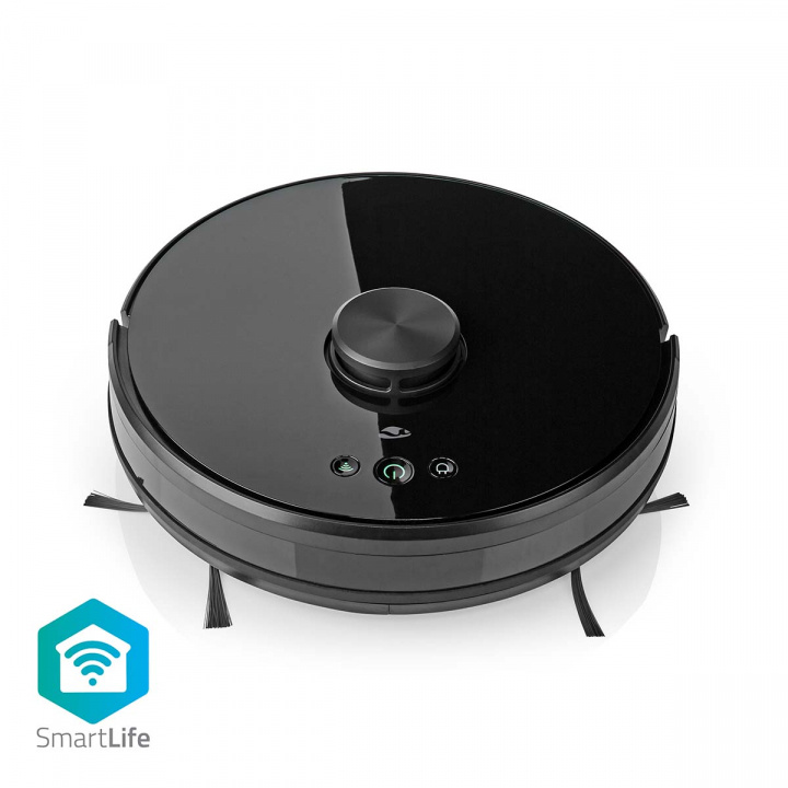 Nedis SmartLife Robot Støvsuger | Lasernavigasjon | Wi-Fi | Kapasitet Collection Reservoir: 0.6 l | Automatsik lading | Maksimal driftstid: 2 timer | Sort | Android™ / IOS i gruppen HJEM, HUS OG HAGE / Rengjøringsprodukter / Støvsugere og tilbehør / Robotstøvsugere hos TP E-commerce Nordic AB (C03311)