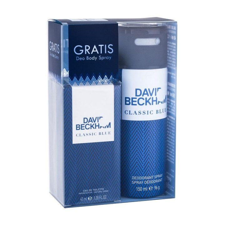 Giftset David Beckham Classic Blue Edt 40ml + Deo Spray 150ml i gruppen HELSE OG SKJØNNHET / Duft og parfyme / Parfyme / Parfyme for han hos TP E-commerce Nordic AB (C03396)