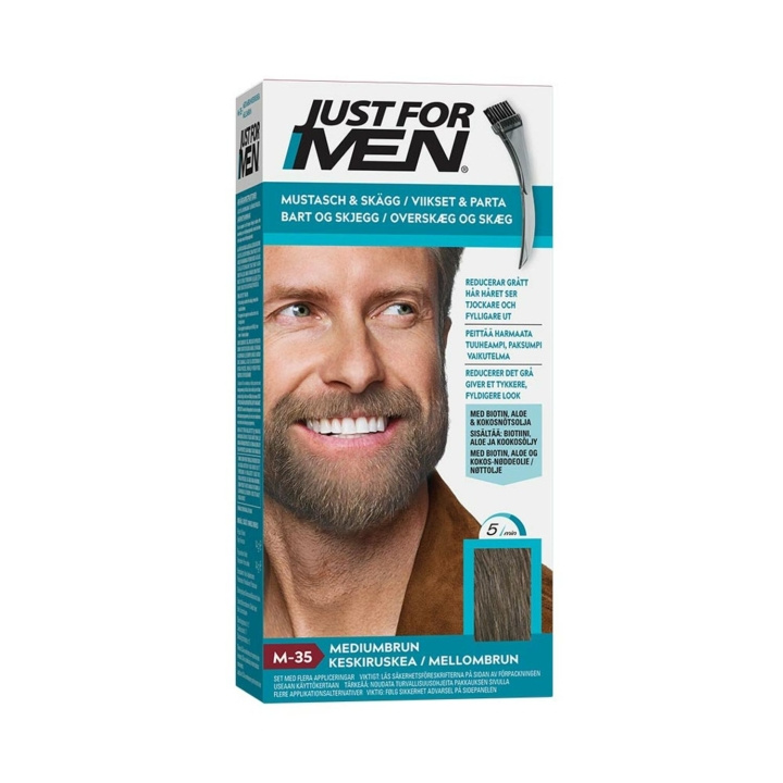 Just for men Bart og skjegg - Medium Brown M35 i gruppen HELSE OG SKJØNNHET / Hår & styling / Skjeggpleie / Skjeggfarge hos TP E-commerce Nordic AB (C03658)