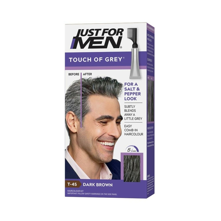 Just for men Touch Of Grey - Mørkebrun T45 i gruppen HELSE OG SKJØNNHET / Hår & styling / Skjeggpleie / Skjeggfarge hos TP E-commerce Nordic AB (C03667)