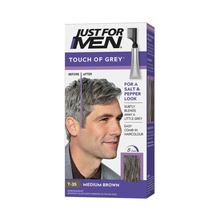 Just for men Touch Of Grey - Medium Brown T35 i gruppen HELSE OG SKJØNNHET / Hår & styling / Skjeggpleie / Skjeggfarge hos TP E-commerce Nordic AB (C03668)
