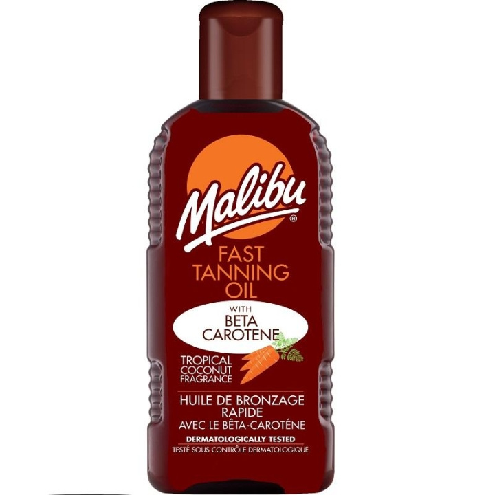 Malibu Fast Tanning Oil med betakaroten 100 ml i gruppen HELSE OG SKJØNNHET / Hudpleie / Soling / Solkrem hos TP E-commerce Nordic AB (C03719)