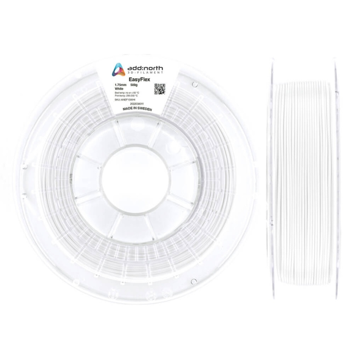 ADDNORTH Visa: Filament EasyFlex 1.75mm 500g Hvit i gruppen Datautstyr / Skrivere og tilbehør / Skrivere / 3D-skrivere og tilbehør / Tillbehör hos TP E-commerce Nordic AB (C03750)