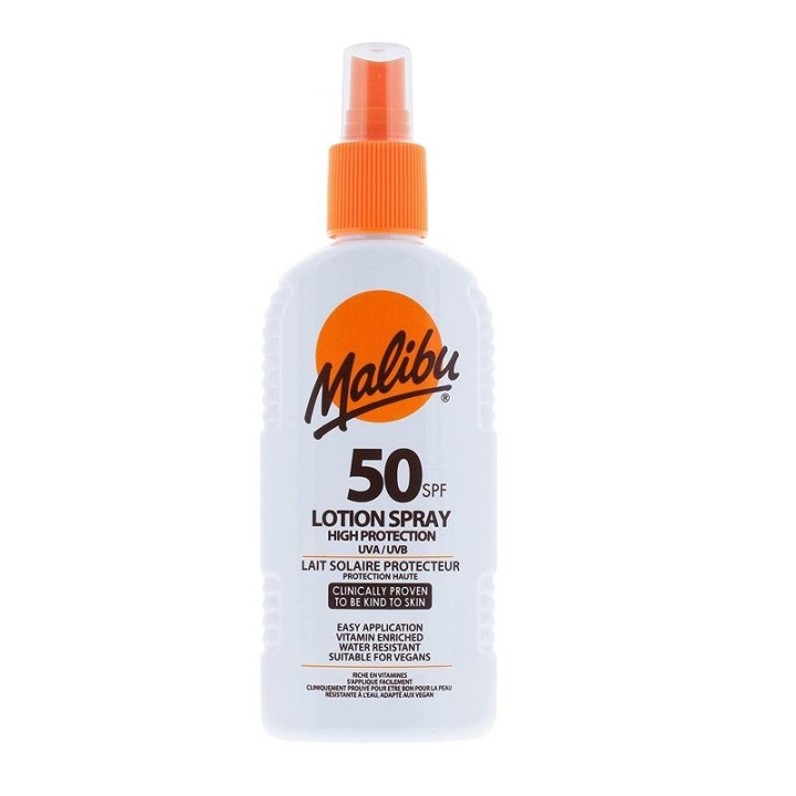 Malibu Lotion Spray SPF50 200 ml i gruppen HELSE OG SKJØNNHET / Hudpleie / Soling / Solkrem hos TP E-commerce Nordic AB (C03789)
