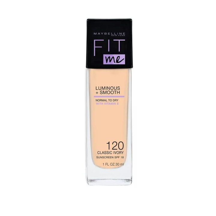 Maybelline Fit Me Luminous + Smooth Foundation - 120 Classic Ivory i gruppen HELSE OG SKJØNNHET / Makeup / Makeup ansikt / Foundation hos TP E-commerce Nordic AB (C03797)