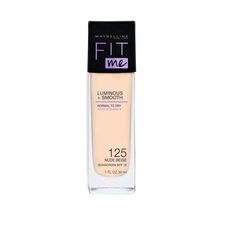 Maybelline Fit Me Luminous + Smooth Foundation - 125 Nude Beige i gruppen HELSE OG SKJØNNHET / Makeup / Makeup ansikt / Foundation hos TP E-commerce Nordic AB (C03798)