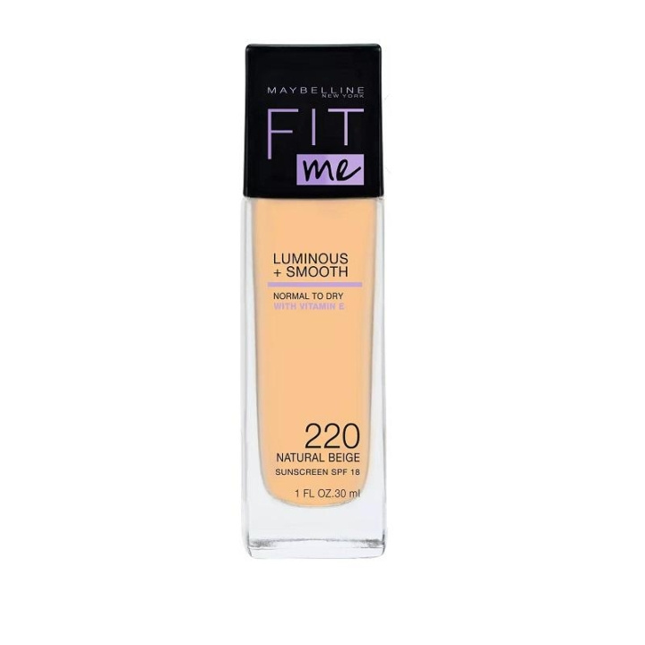 Maybelline Fit Me Luminous + Smooth Foundation - 220 Natural Beige i gruppen HELSE OG SKJØNNHET / Makeup / Makeup ansikt / Foundation hos TP E-commerce Nordic AB (C03799)