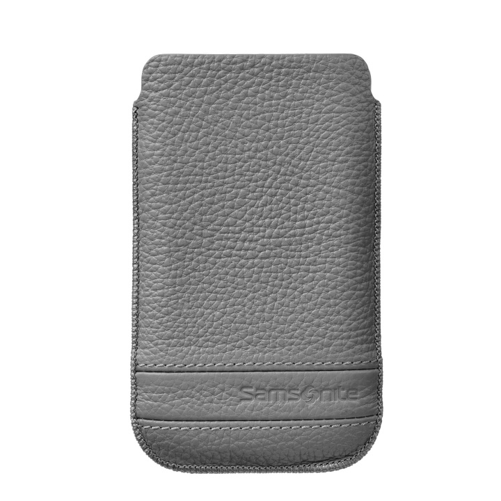 Samsonite Mobile Bag Classic Leather Medium Grey i gruppen SMARTTELEFON & NETTBRETT / Mobilbeskyttelse / Universalbeskyttelse / Flippdeksel hos TP E-commerce Nordic AB (C03865)