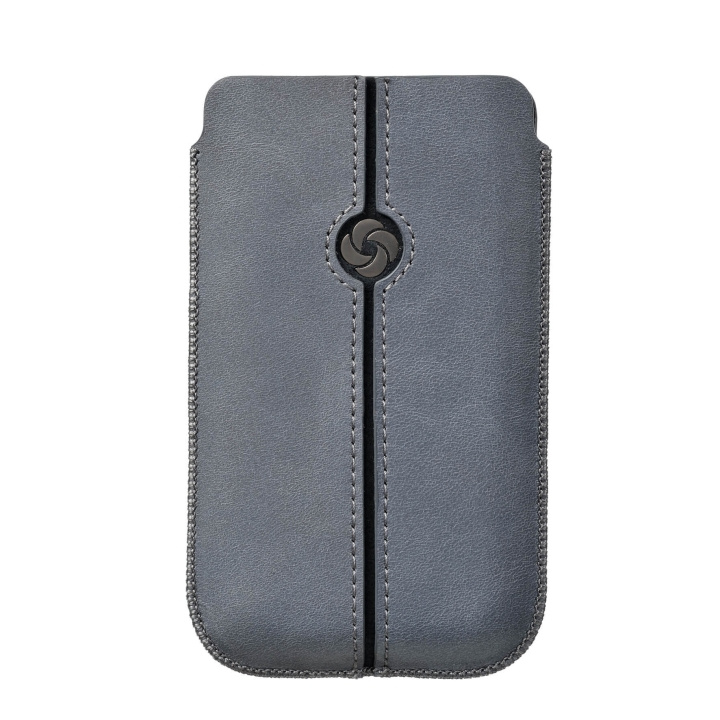 SAMSONITE Mobile Bag Dezir Leather Small Grey i gruppen SMARTTELEFON & NETTBRETT / Mobilbeskyttelse / Universalbeskyttelse / Flippdeksel hos TP E-commerce Nordic AB (C03868)