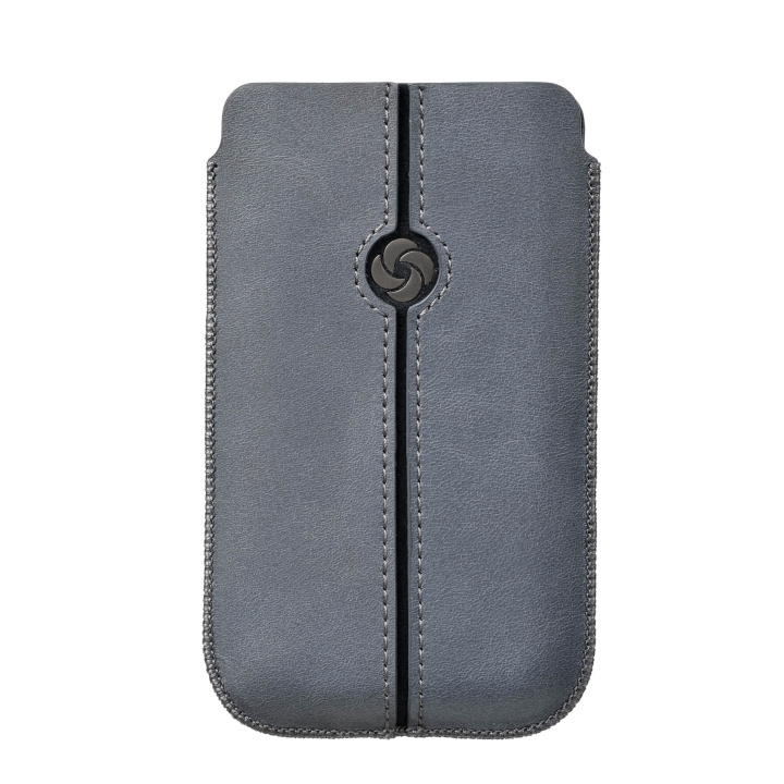 Samsonite Mobile Bag Dezir Leather XL Grey i gruppen SMARTTELEFON & NETTBRETT / Mobilbeskyttelse / Universalbeskyttelse / Flippdeksel hos TP E-commerce Nordic AB (C03873)