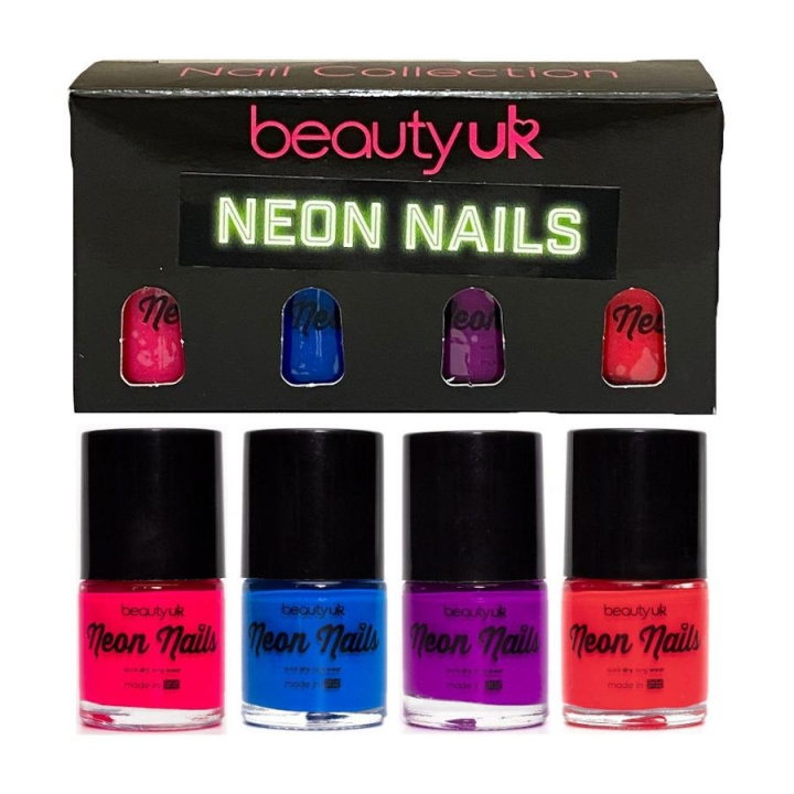 BeautyUK Beauty UK Neon neglelakk sett 2 4x9ml i gruppen HELSE OG SKJØNNHET / Manikyr/pedikyr / Neglelakk hos TP E-commerce Nordic AB (C04140)