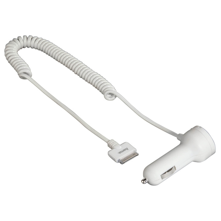 Hama iPhone3/4 Laddare 12V vit 30pin MFI i gruppen SMARTTELEFON & NETTBRETT / Ladere og Kabler / Billader / Billader 30-pin hos TP E-commerce Nordic AB (C04187)