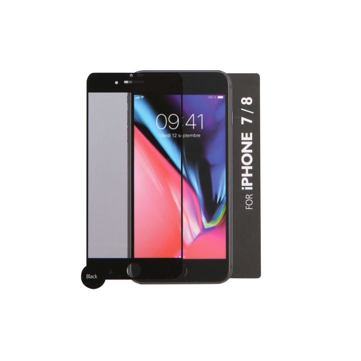 Gear Glass Prot. Curved Black Frame 3D PLATINUM iPhone 6/7/8/SE i gruppen SMARTTELEFON & NETTBRETT / Mobilbeskyttelse / Apple / iPhone 8 / Skjermbeskyttelse hos TP E-commerce Nordic AB (C04222)
