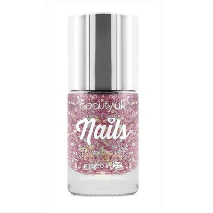 Beauty UK Glitter Nail Polish - Stardust Pink i gruppen HELSE OG SKJØNNHET / Manikyr/pedikyr / Neglelakk hos TP E-commerce Nordic AB (C04536)