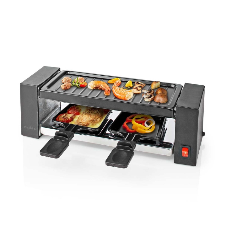 Nedis Gourmet / Raclette | Grille | 2 Personer | Stekespade | Non-stick belegg | Rektangel i gruppen HJEM, HUS OG HAGE / Husholdningsapparater / Brødristere og toastjern / Bordgriller & Raclette hos TP E-commerce Nordic AB (C04614)