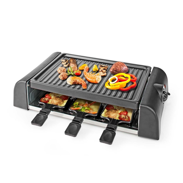 Nedis Gourmet / Raclette | Grille | 6 Personer | Stekespade | Tempraturinnstillinger | Non-stick belegg | Rektangel i gruppen HJEM, HUS OG HAGE / Husholdningsapparater / Brødristere og toastjern / Bordgriller & Raclette hos TP E-commerce Nordic AB (C04615)