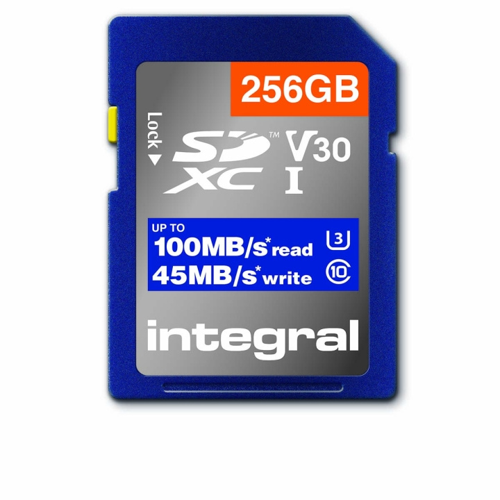 INTEGRAL Høyhastighets SDHC/XC V30 UHS-I U3 256GB SD-minnekort i gruppen Elektronikk / Lagringsmedia / Minnekort / SD/SDHC/SDXC hos TP E-commerce Nordic AB (C04788)