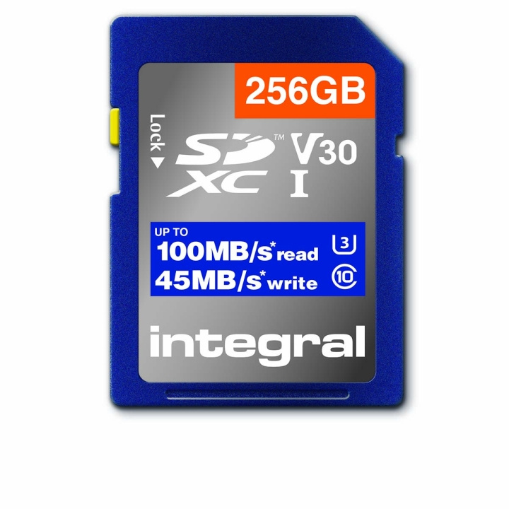 Integral SDHC/XC V30 UHS-I U3 256 GB SD-minnekort med høy hastighet i gruppen Elektronikk / Lagringsmedia / Minnekort / SD/SDHC/SDXC hos TP E-commerce Nordic AB (C04788)