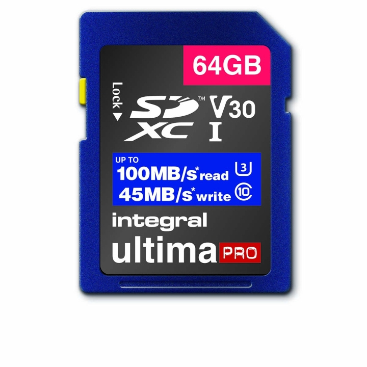 Integral SDHC/XC V30 UHS-I U3 64 GB SD-minnekort med høy hastighet i gruppen Elektronikk / Lagringsmedia / Minnekort / SD/SDHC/SDXC hos TP E-commerce Nordic AB (C04789)