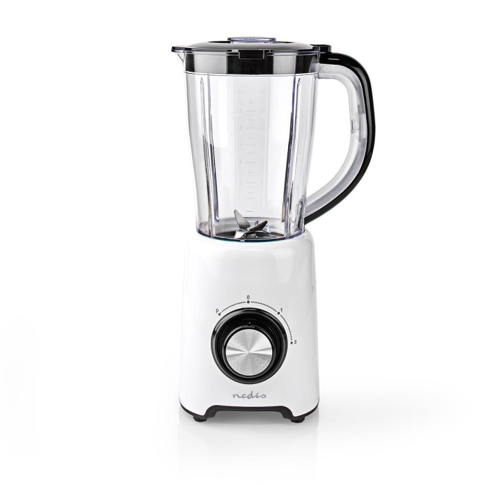 Nedis Stand Blender | 800 W | 1.5 l | Plast | 2 Hastighetsinnstillinger | Hvit / Sort i gruppen HJEM, HUS OG HAGE / Husholdningsapparater / Matprosessorer og kjøkkenassistenter / Miksere og blendere hos TP E-commerce Nordic AB (C04808)