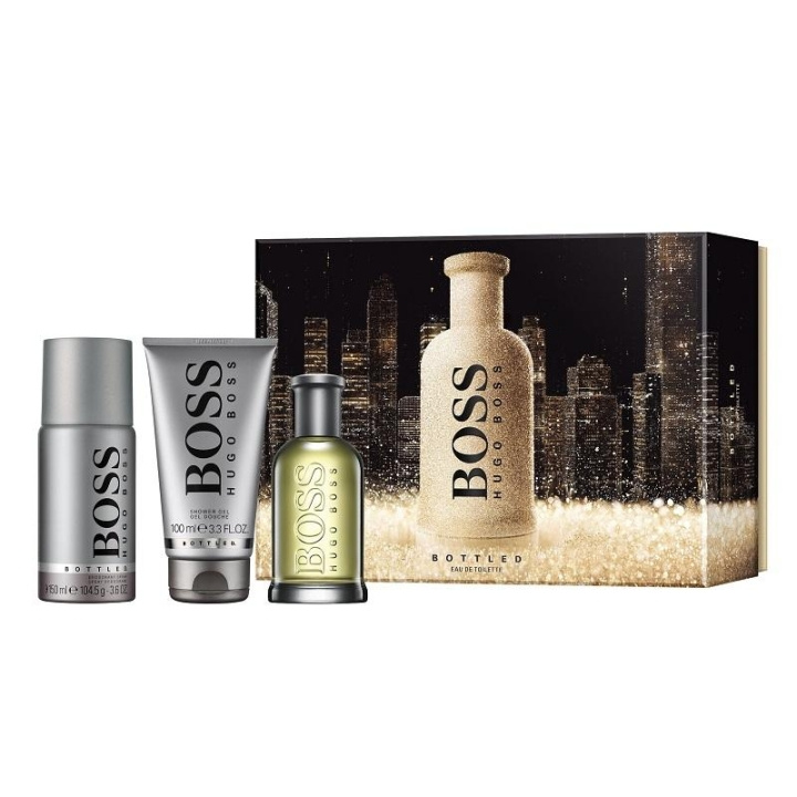 Giftset Hugo Boss Bottled Edt 100ml + Shower Gel 100ml + Deo 150ml i gruppen HELSE OG SKJØNNHET / Duft og parfyme / Parfyme / Parfyme for han hos TP E-commerce Nordic AB (C04920)