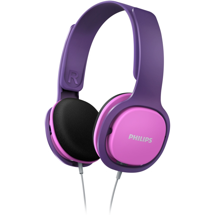 Philips Hodetelefoner for barn. Begrenset maksimalt volum. Ledning. Rosa farge i gruppen Elektronikk / Lyd & Bilde / Hodetelefoner & Tilbehør / Hodetelefoner hos TP E-commerce Nordic AB (C04984)