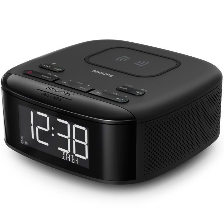 Philips Digital DAB+/FM-klokkeradio med QI-lading i gruppen Elektronikk / Lyd & Bilde / Hjemmekino, HiFi og bærbar / Radio & Vekkerklokker / Klokke Radio hos TP E-commerce Nordic AB (C05005)