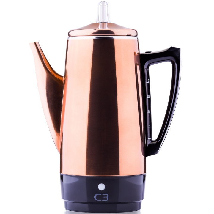 C3 Perkolator Original kobberfarget stål 12kp i gruppen HJEM, HUS OG HAGE / Husholdningsapparater / Kaffe og espresso / Kaffetraktere hos TP E-commerce Nordic AB (C05026)