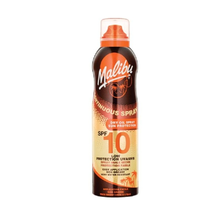 Malibu Kontinuerlig tørr oljespray SPF10 175 ml i gruppen HELSE OG SKJØNNHET / Hudpleie / Soling / Solkrem hos TP E-commerce Nordic AB (C05164)