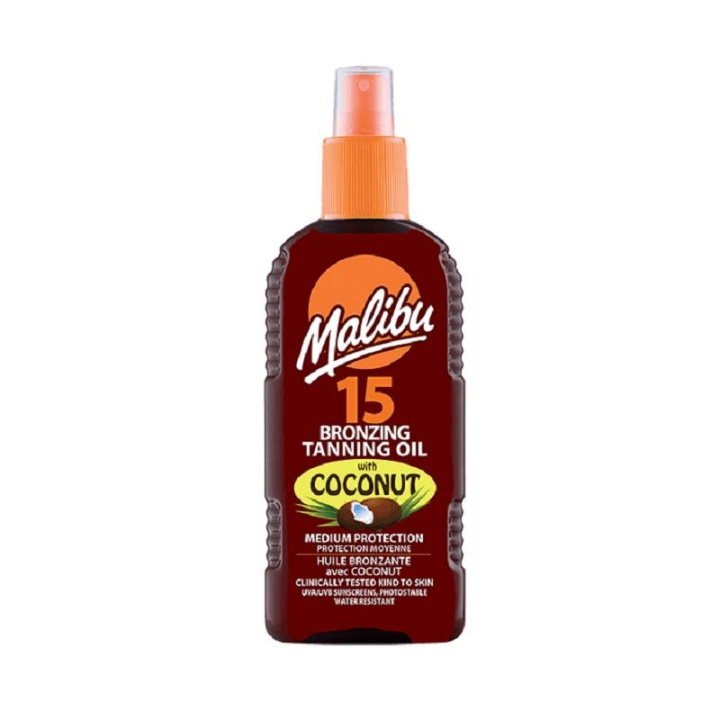 Malibu Bronzing Tanning Oil med kokosnøtt SPF15 200 ml i gruppen HELSE OG SKJØNNHET / Hudpleie / Soling / Solkrem hos TP E-commerce Nordic AB (C05171)