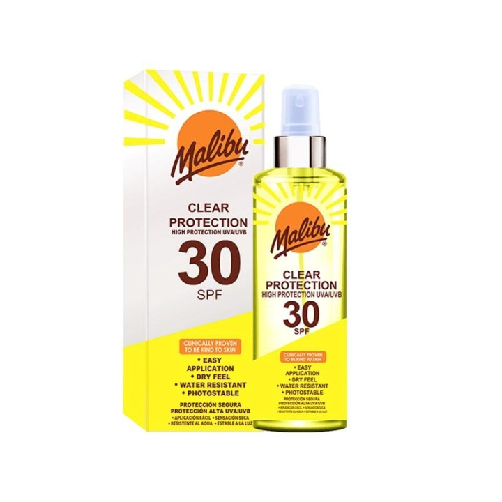 Malibu Clear Protection Spray SPF30 250 ml i gruppen HELSE OG SKJØNNHET / Hudpleie / Soling / Solkrem hos TP E-commerce Nordic AB (C05173)