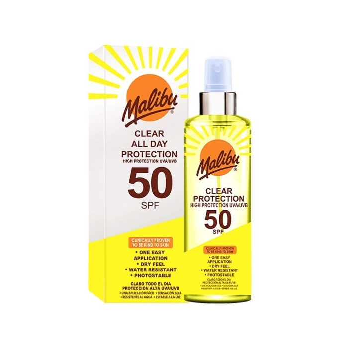 Malibu Clear Protection Spray SPF50 250ml i gruppen HELSE OG SKJØNNHET / Hudpleie / Soling / Solkrem hos TP E-commerce Nordic AB (C05174)