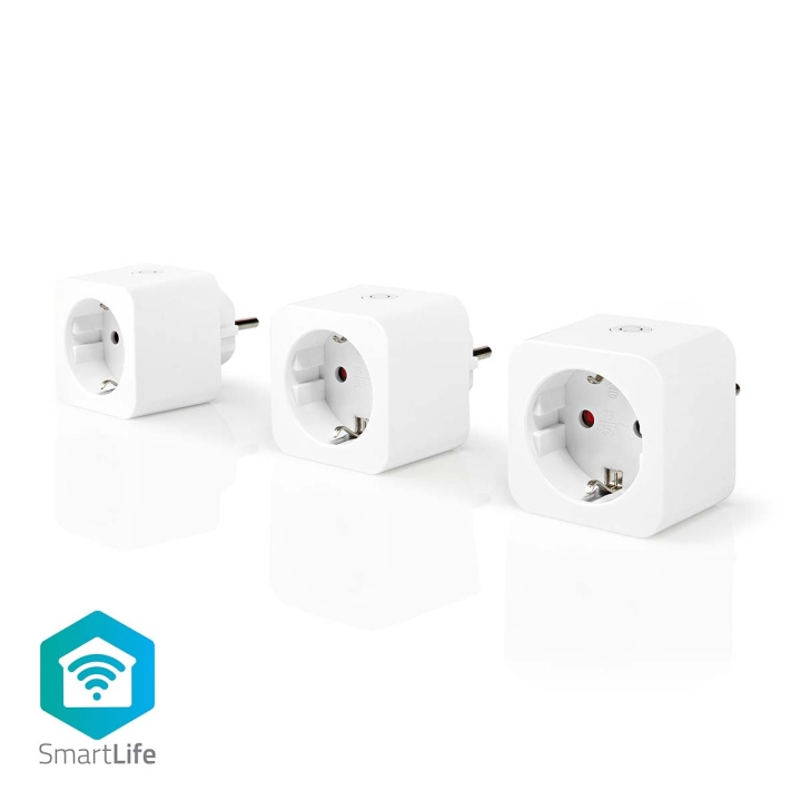 Nedis SmartLife Smart Plug | Wi-Fi | 3680 W | Type F (CEE 7/3) | 0 - 55 °C | Android™ / IOS | Hvit | 3 stk i gruppen HJEM, HUS OG HAGE / Smarthus / Smart plugs hos TP E-commerce Nordic AB (C05247)