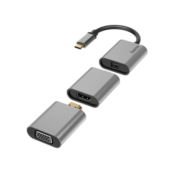 Hama Video Adapter Sett 6i1 USB-C Mini-DisplayPort HDMI VGA i gruppen Datautstyr / Kabler og adaptere / VGA / Adaptere hos TP E-commerce Nordic AB (C05519)