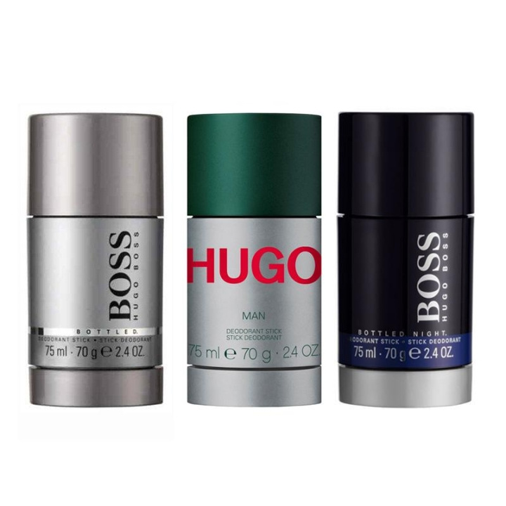 Hugo Boss 3-pk Deostick Bottled + Hugo Man + Bottled Night 75ml i gruppen HELSE OG SKJØNNHET / Duft og parfyme / Deodorant / Deo for han hos TP E-commerce Nordic AB (C05624)