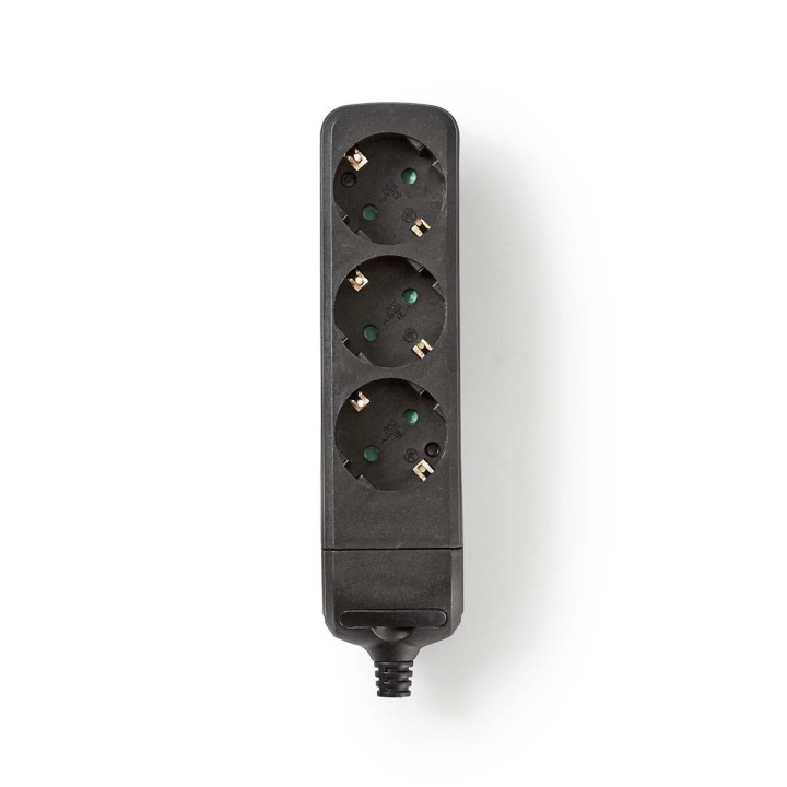 Extension Socket | Jordet kontakt / Type F (CEE 7/7) | 3-veis | 3680 W | 16 A | Sort i gruppen HJEM, HUS OG HAGE / El og belysning / Grenuttak hos TP E-commerce Nordic AB (C06101)