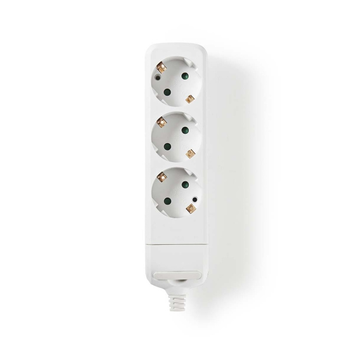 Extension Socket | Jordet kontakt / Type F (CEE 7/7) | 3-veis | 3680 W | 16 A | Hvit i gruppen HJEM, HUS OG HAGE / El og belysning / Grenuttak hos TP E-commerce Nordic AB (C06102)