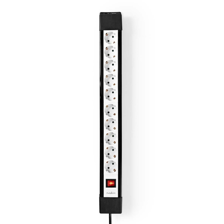 Nedis Extension Socket | Jordet kontakt / Type F (CEE 7/7) | 10-veis | 3.00 m | 3680 W | 16 A | Type av jording: Sidekontakter | 230 V AC 50/60 Hz | Uttaksvinkel: 45 ° | H05VV-F 3G1.5mm² | Av/på-bryter | Hvit / Sort i gruppen HJEM, HUS OG HAGE / El og belysning / Grenuttak hos TP E-commerce Nordic AB (C06114)